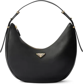 Prada Large Logo-plaque Leather Shoulder Bag