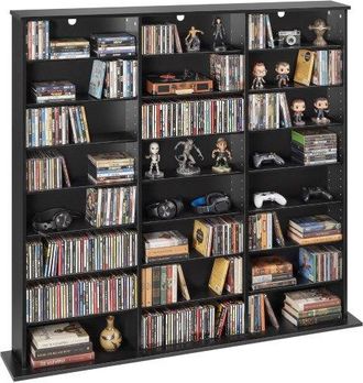 OEM Mueble De Almacenamiento Multimedia Con 24 Compartimentos, Para Cd, Dvd, Libros Y Discos De Juegos, Ideal Para Sala De Estar, Oficina En Casa, Sala De