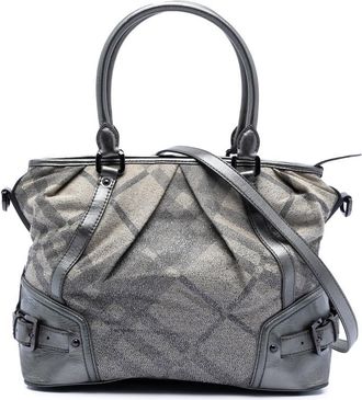 Burberry Pre-owned Burberry Glitter Smoke Check Canvas Check Satchel CNQINCIIOQIN