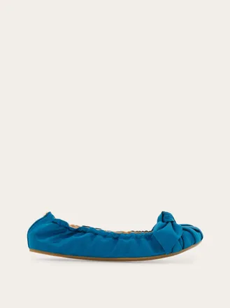 Ferragamo Women Bow embellished ballet flat Blue Size 10.5