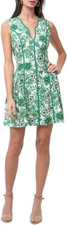 Adelyn Rae Kendra Floral Scalloped Dress in Green at Nordstrom Rack, Size Large