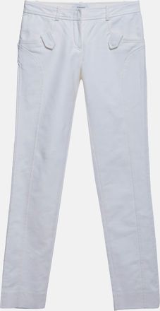 Versace Off-White Cotton Blend Straight Fit Pants