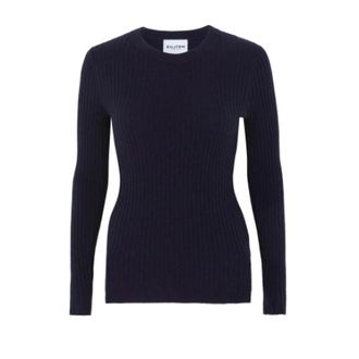 Kujten Jersey de punto acanalado con cuello redondo - Knitwear - Mujer - Azul - S