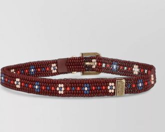 Etro beaded belt featuring engraved detail