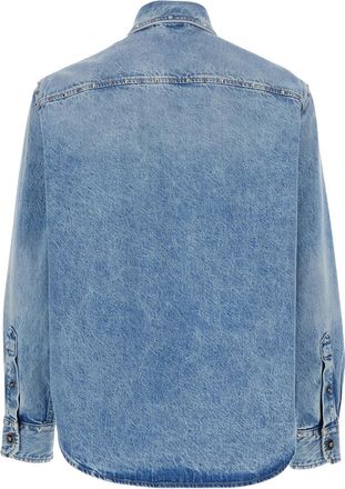 Versace Mens Shirt Light Blue Denim Cotton