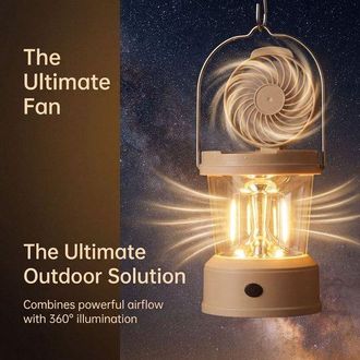 No Brand Linterna Led Port&aacute;til Para Camping Con Ventilador, Dise&ntilde;o Plegable 2 En 1, 18 X 10 Cm, L&aacute;mpara El&eacute;ctrica Para Camping Con Ventilador, Iluminaci&oacute;n Led 