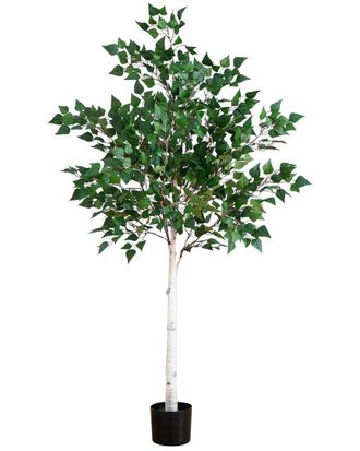 Nearly Natural 5Ft Lighted Artificial Birch Tree With 180 Warm White Led Lights