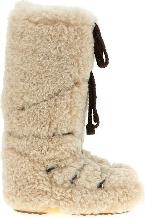 Moon Boot Beige Lace Up Boots