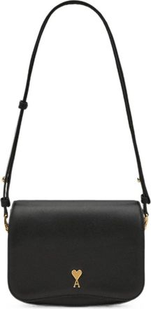 Ami Rectangular Heart-Emblem Silk-Nylon Shoulder Bag