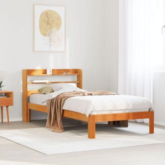 vidaXL Vidaxl - Estructura De Cama Sin Colch&oacute;n Madera Maciza Marr&oacute;n 75x190 Cm