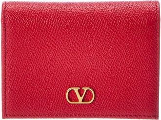 Valentino Vlogo Signature Leather Card Case