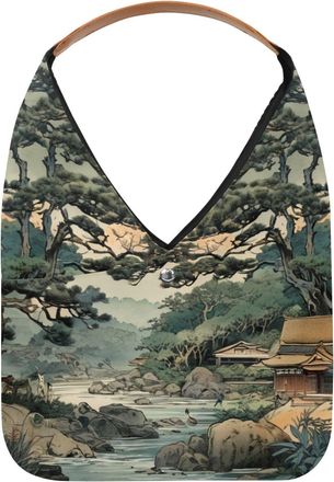 Generic Beautiful Ukiyo-e Reusable Lightweight Grocery Bags - Foldable Into Compact Pouch, Washable & Sturdy, Multipurpose for Shopping and Travel