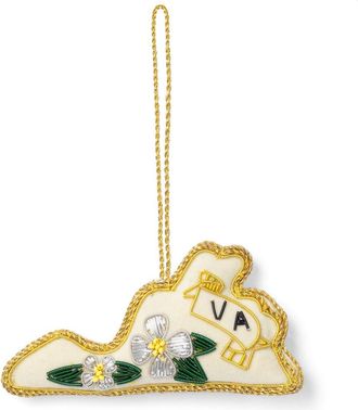 Matr Boomie Virginia State Dogwood Beaded Fabric Ornament - Embroidered in Cream at Nordstrom