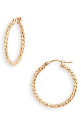 Bony Levy 14K Gold Texture Swirl Hoop Earrings in 14Ky at Nordstrom