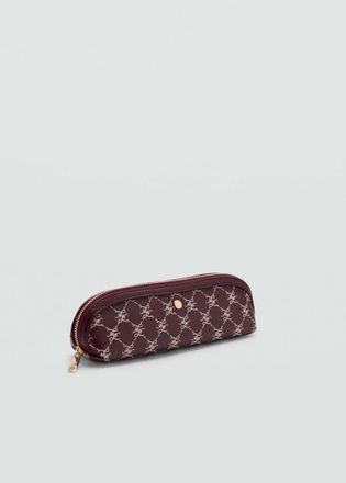 Mango Astuccio zip stampa logo bordeaux - Donna - Taglia unica - MANGO