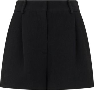 Moschino Klassieke Shorts met Hoge Taille - Dames - Bermuda - Zwart - S - Wol - Korte Broeken
