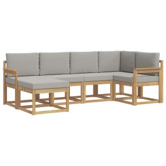 vidaXL Conjunto De Sof&aacute;s De Exterior 6 Pcs Blanco Y Gris Claro Vidaxl