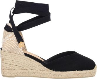Castaner Black Solid Wedges
