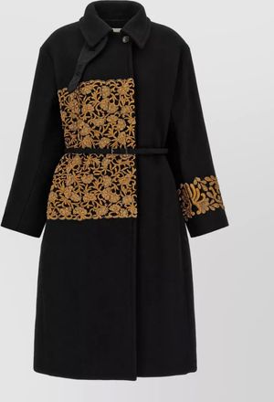 Dries Van Noten wool embroidered belted coat