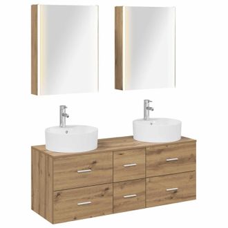 vidaXL Juego De Muebles De Ba&ntilde;o 5 Pcs Roble Artesanal Vidaxl