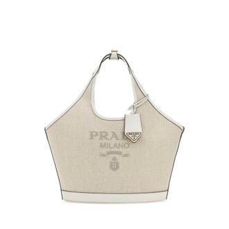 Prada Sand Canvas Handbag