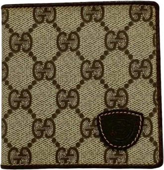 Gucci Brown Leather Pvc Wallet (Bi-Fold) (Pre-Owned)