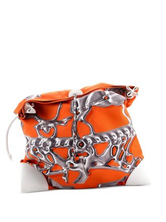 Hermès Silky City Bag Printed Silk and Leather PM crossbody bag - Arancione