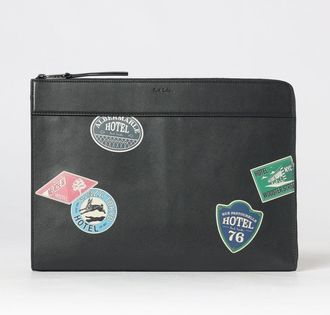 Paul Smith Portadocumenti in pelle di vitello con stampa grafica e zip