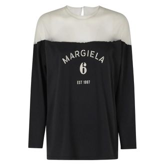 Maison Margiela Long Sleeve Tops, female, Black, Size: S Long Sleeve T-Shirt