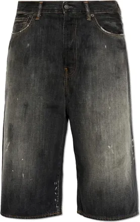 Acne Studios Korte Broeken, Heren, Grijs, XL, Katoen, Jeans met vintage-effect