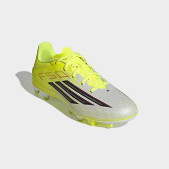 adidas Fussballschuh ADIDAS PERFORMANCE F50 CLUB, FESTE/GEMISCHTE B&Ouml;DEN, Gr. 42,5, team solar gelb 2, core schwarz, lucid rot, Synthetik, Textil, Schuhe Fuss