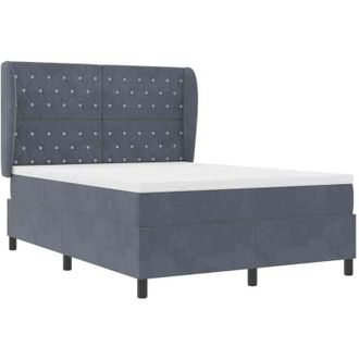 vidaXL Vidaxl - Cama Tipo Box Spring Gris Oscuro 160 X 200 Cm Terciopelo