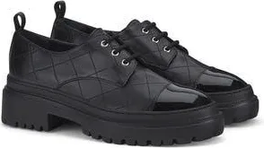 AGL Mary Quilted Leather Derby in Black Nappa at Nordstrom Rack, Size 11.5Us / 41.5Eu