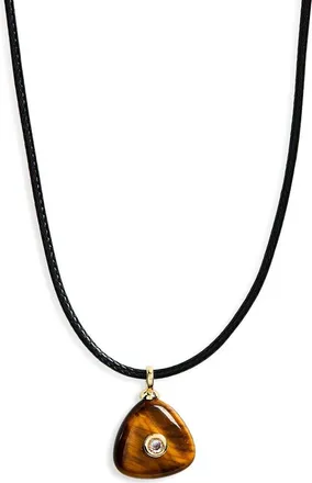 Panacea Tigers Eye Pendant Cord Necklace in Brown at Nordstrom