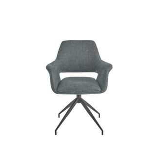 MondoViro 2 sillas giratorias de tela gris oscuro de 66x60 cm y 85 cm de alto