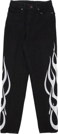 Vision Of Super Flames Denim Jeans Zwart/Wit - Heren - Slim Fit Jeans - Zwart - W28 - Denim - Jeans
