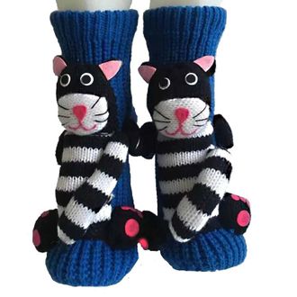 Generic 3D Happy Animals Knit Socks Novelty Unisex Floor Novelty Socks Christmas Double-layer Warm Double Sided Hand Crocheted Sock Ladies Winter WarmChristma