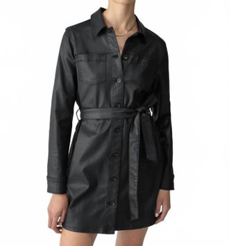 Sanctuary Coated Denim Dress In Black