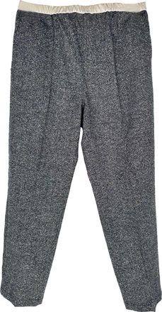 Max Mara Sportmax Elastic Tweed Trousers in Grey Wool