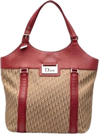 Dior Pre-owned Shoulder Bags, female, Multicolor, Size: ONE SIZE Pre-owned Canvas Shoulder Bag