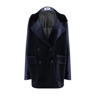 Alpha Studio Blazers, female, Blue, Size: L Peacoat in coupled velvet