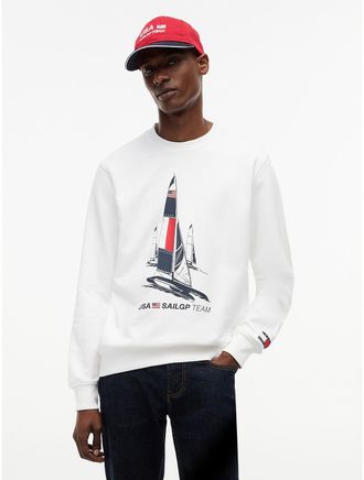 Tommy Hilfiger Mens Tommy x US SailGP Team Boat Sweatshirt - White - XXL