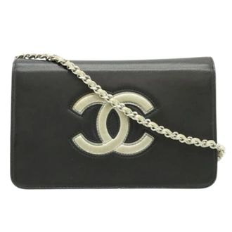 Chanel Pre-owned Cross Body Bags, female, Black, Size: ONE SIZE Pre-owned Chain/Shoulder Wallet