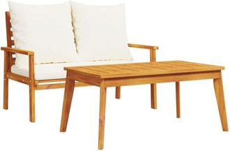 vidaXL Vidaxl - Set De Muebles De Jard&iacute;n Con Cojines Madera Maciza Acacia