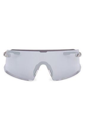 adidas 120mm Shield Sports Sunglasses in Grey/Other /Smoke Mirror at Nordstrom