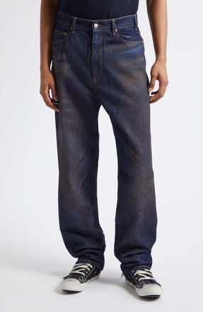 Maison Margiela Relaxed Fit Five-Pocket Straight Leg Jeans in Blue at Nordstrom, Size 29