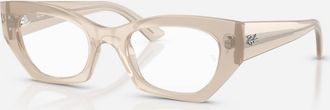Ray-Ban Womens Zena Optics Bio-Based Frames In Polished Shiny Cloudy Warm White