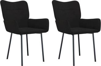 vidaXL Sillas de comedor 2 unidades terciopelo negro Vidaxl