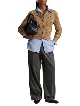 Ralph Lauren Cable-Knit Cashmere Cardigan - Beige