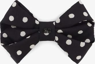 Ganni Black Polka-Dot Bow Hairclip